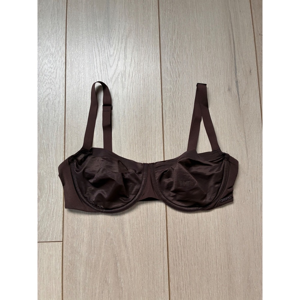 SKIMS Summer Mesh Unlined Underwire Bra Espresso Brown 34C